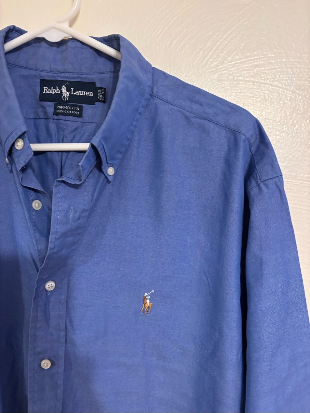 Ralph Lauren Yarmouth 17 33 Blue Oxford Button Down Shirt XL - Picture 5 of 7
